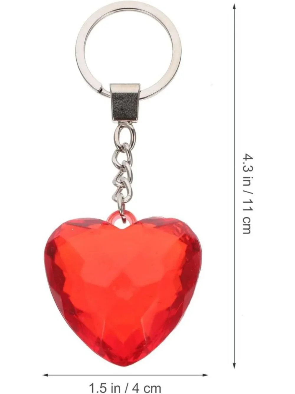 4Pcs Heart-Shaped Keychains for Couples - Crystal Pendant Bag Decor
